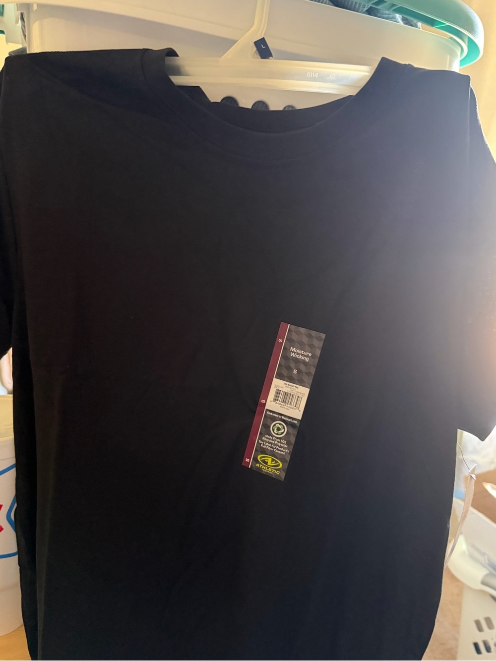 Athletic Works Black Short Sleeve Crew Neck Tee